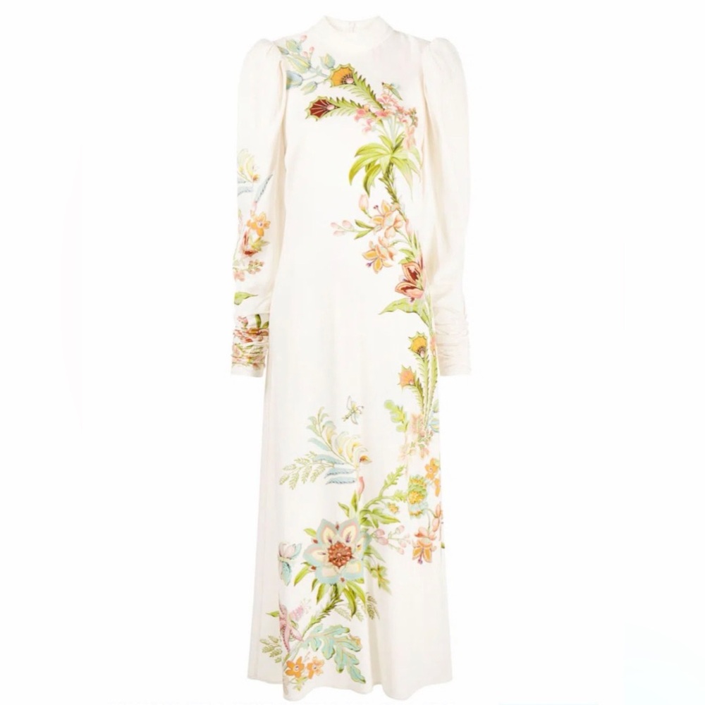 Alemais Size US 2 AU 6 • Ira Ivory Maxi Long Sleeve Floral Dress Gown. - Picture 2 of 8